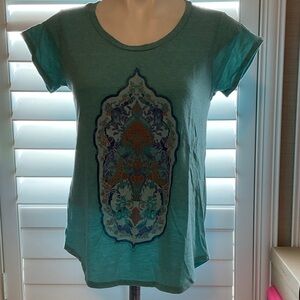 Lucky Brand Teal Graphic Short Sleeve Tee